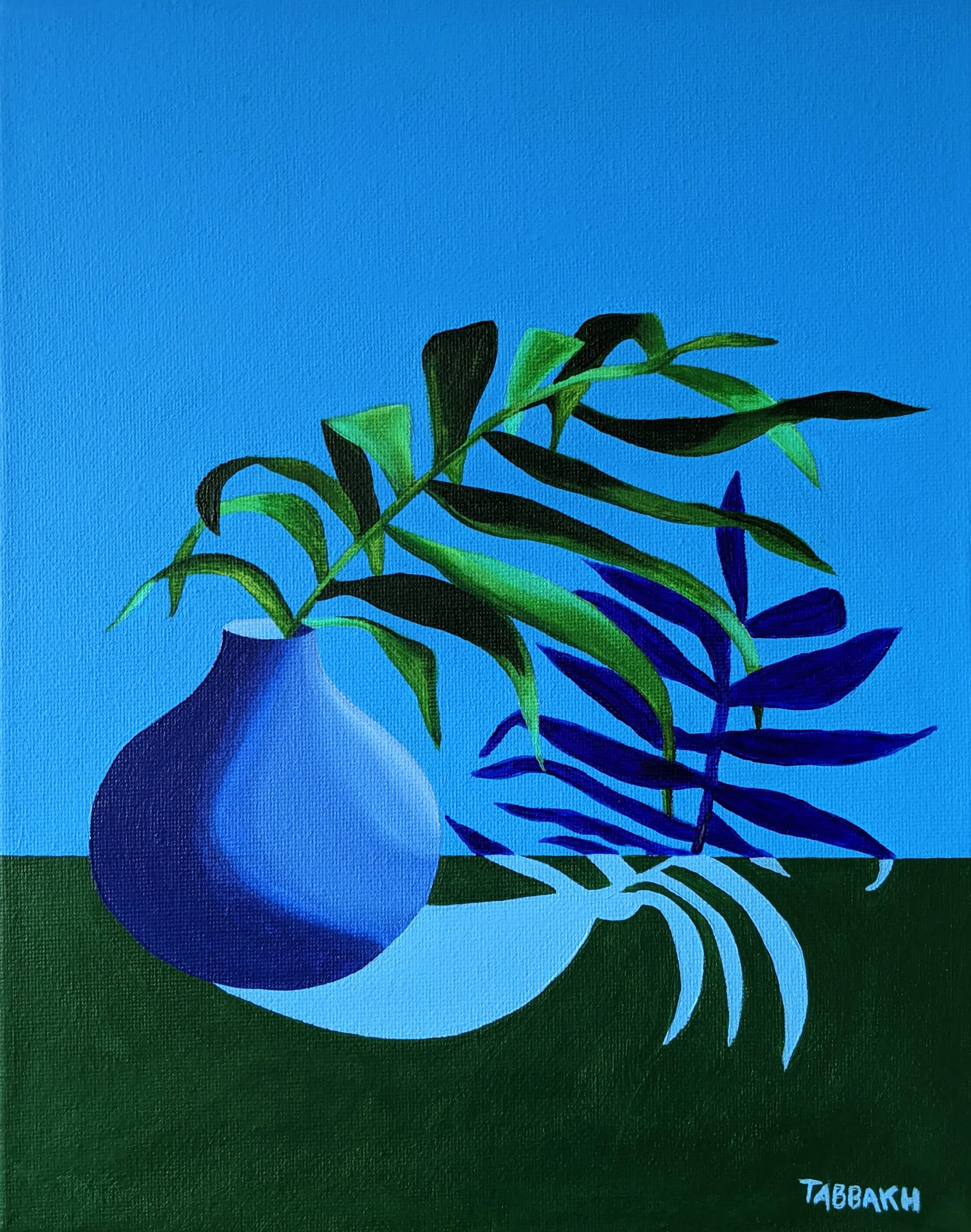 Palm Leaf with Simplicity - 2020 - Ink and acyrlic on canvas - 24 x 30 cm.jpg