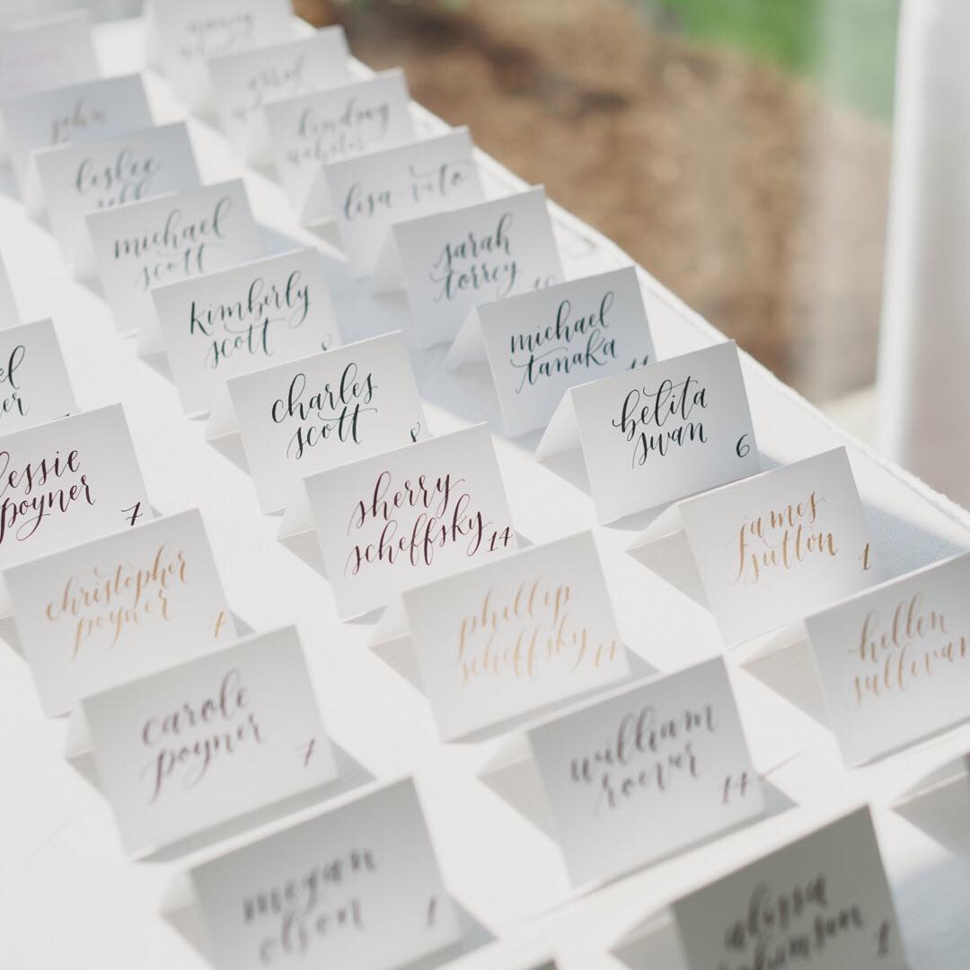 Escort Cards | Modern Calligraphy by Hoopla! Letters