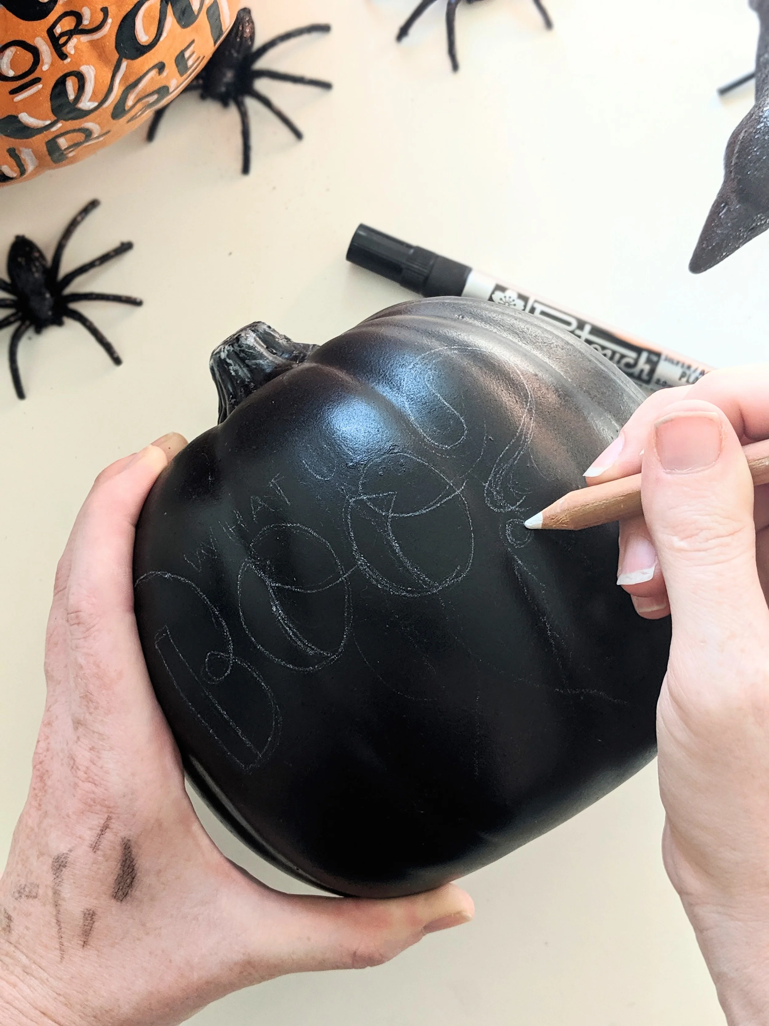 On the second pass, I add weight to the downstrokes - those are areas I will fill in later.