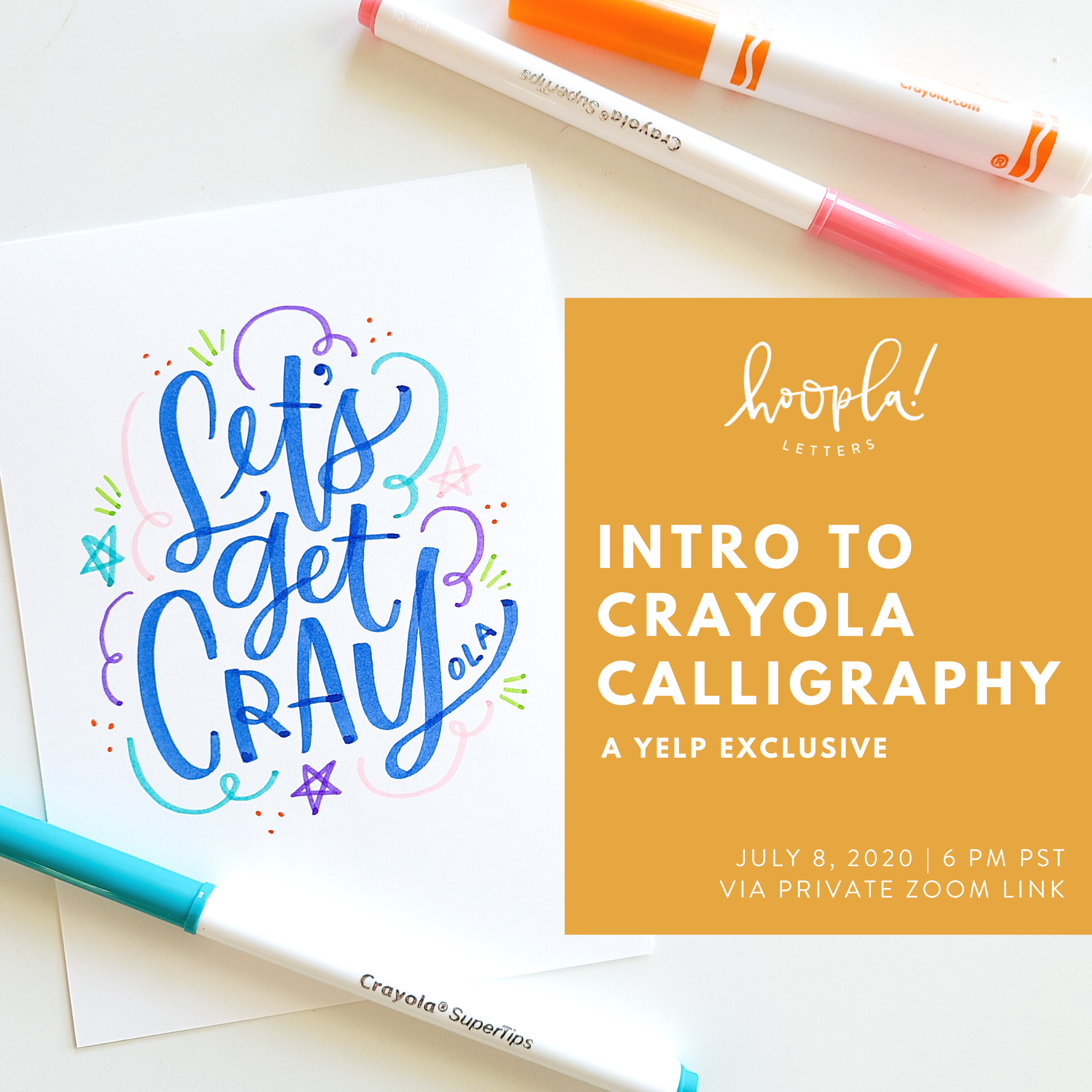 FREE: Virtual Crayola Calligraphy Mini Workshop with Yelp