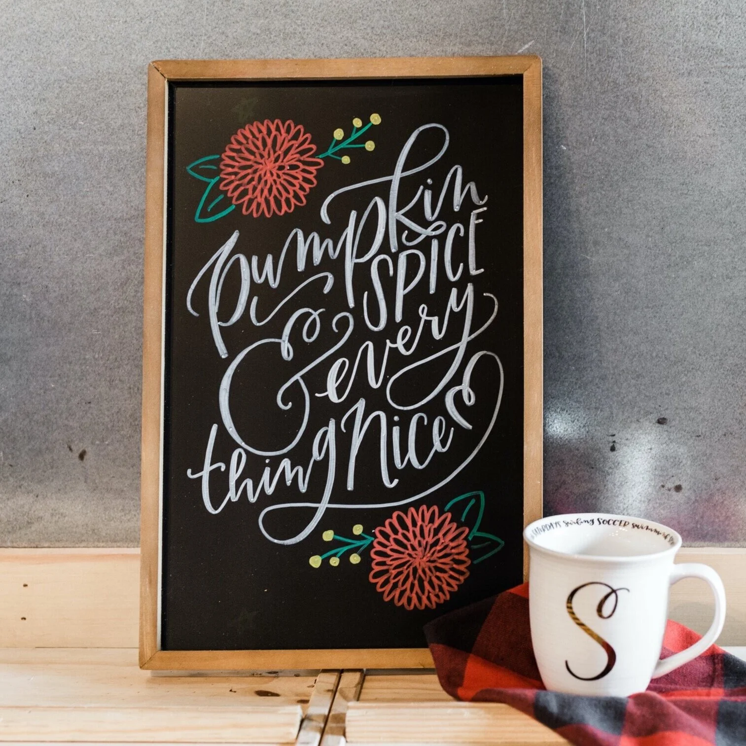 Pumpkin Spice &amp; Everything Nice Chalkboard Template