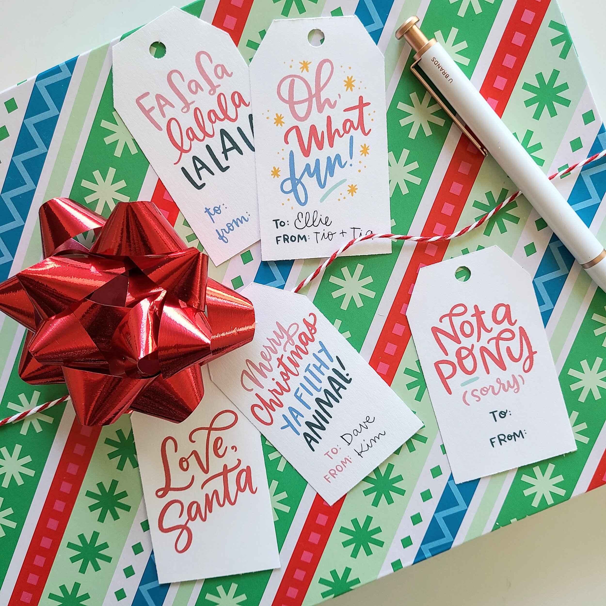 Printable Holiday Gift Tags, Holiday Avocado Gift Tags