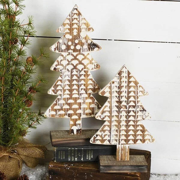 Set of Two Wooden Trees
