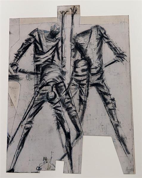   Frederick E. McWilliam   Study for the Unknown Political Prisoner  Pencil, pen and gouache on paper Year unknown 24.4 x 17.8 cm 
