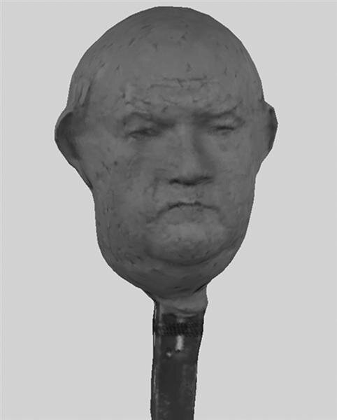   Neal French   4-D Head, video relating to sculpture of Portrait head of Charles Clarke MP by Neal French  Video to accompany the bronze head 2006 Dimensions unknown Video of the making of Portrait Head of Charles Clarke 