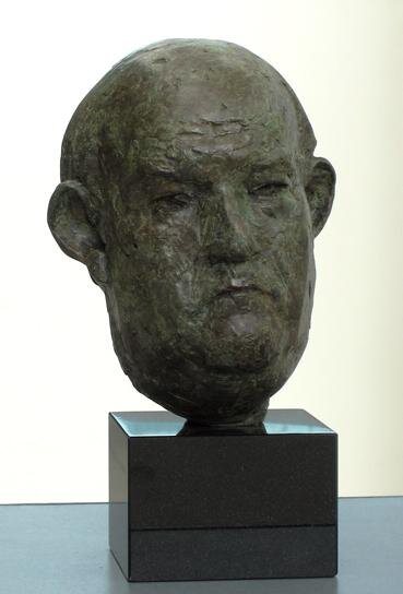   Neal French   Portrait head of Charles Clarke MP  Bronze on marble plinth 2006 27 x 23 x 24 cm Made for 4-D sculpture project in Making Faces, Norwich in Sept 2006. 