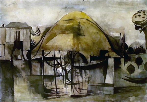   Alan Reynolds   The Well at Cheveley, Suffolk  Watercolour on paper 1952 25.7 x 37.5 cm 
