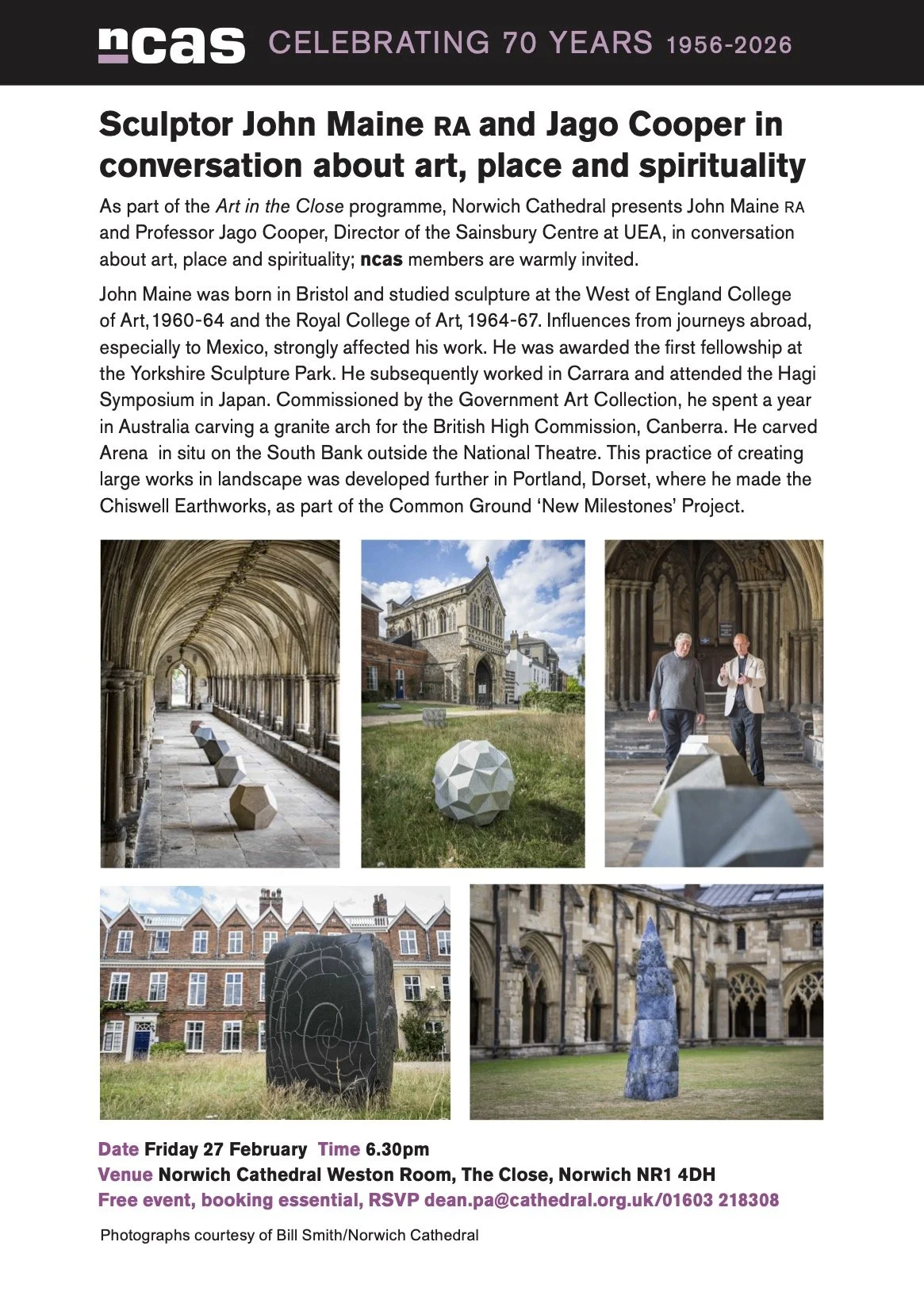 Sculptor John Maine RA and Jago Cooper in conversation