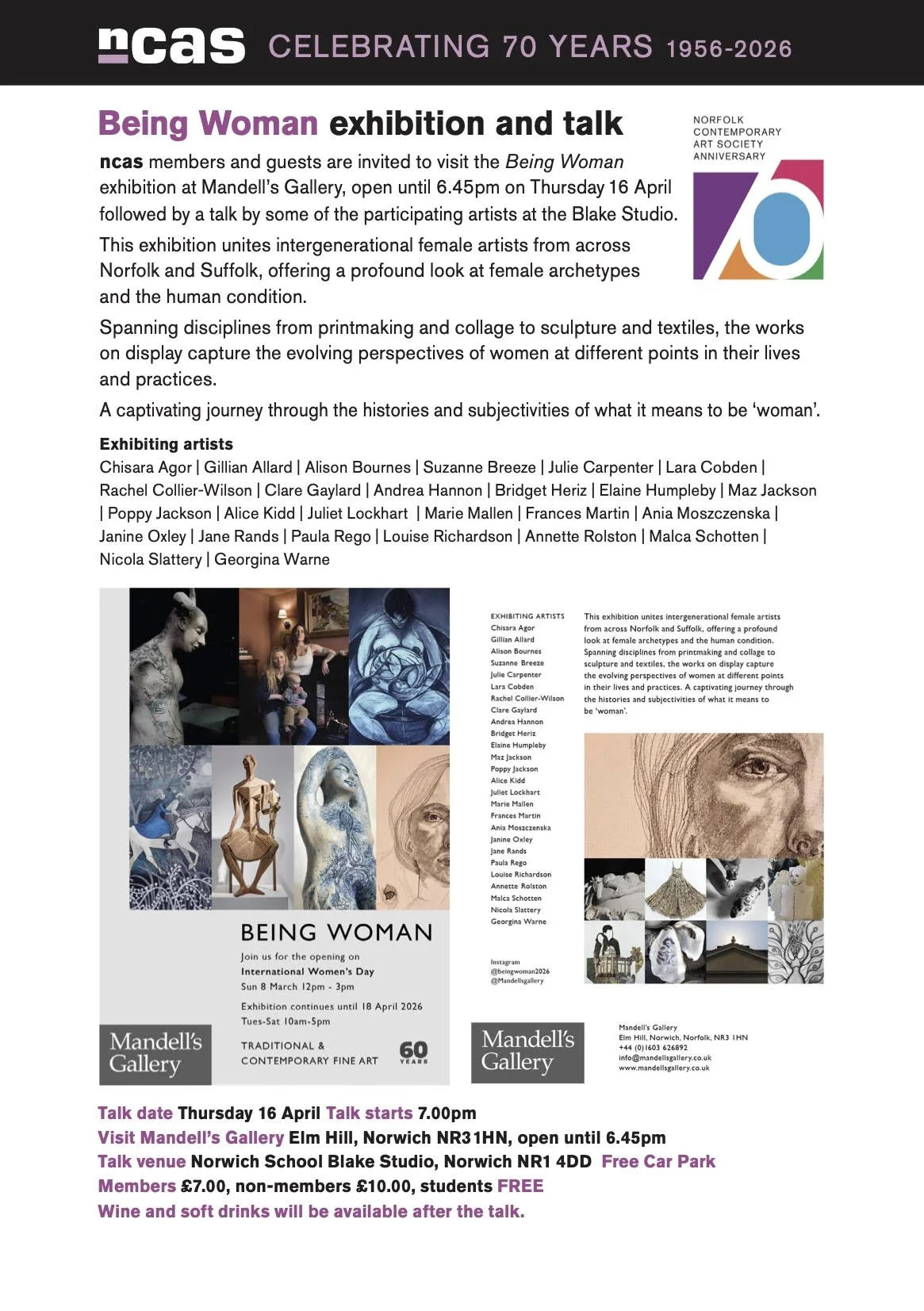 Being Woman exhibition and talk