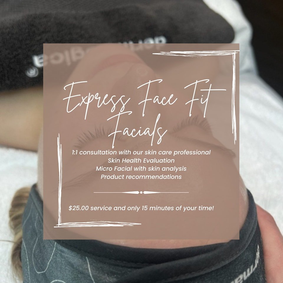 It's time to have your best skin ever! All month our estheticians are offering you an Express Face Fit Facial ☀️ A one on one experience to give you the glow and everything you need to shine! ☀️Give us a call today and reserve your time OR add it on 