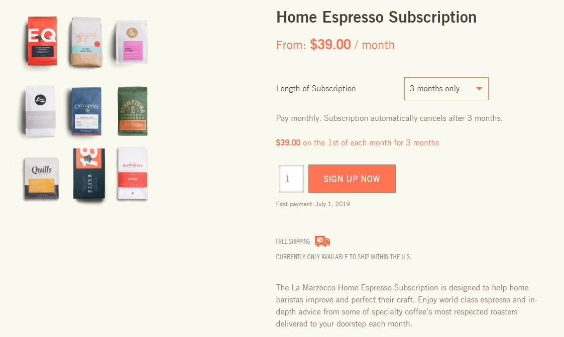 La Marzocco Home Espresso Subscription