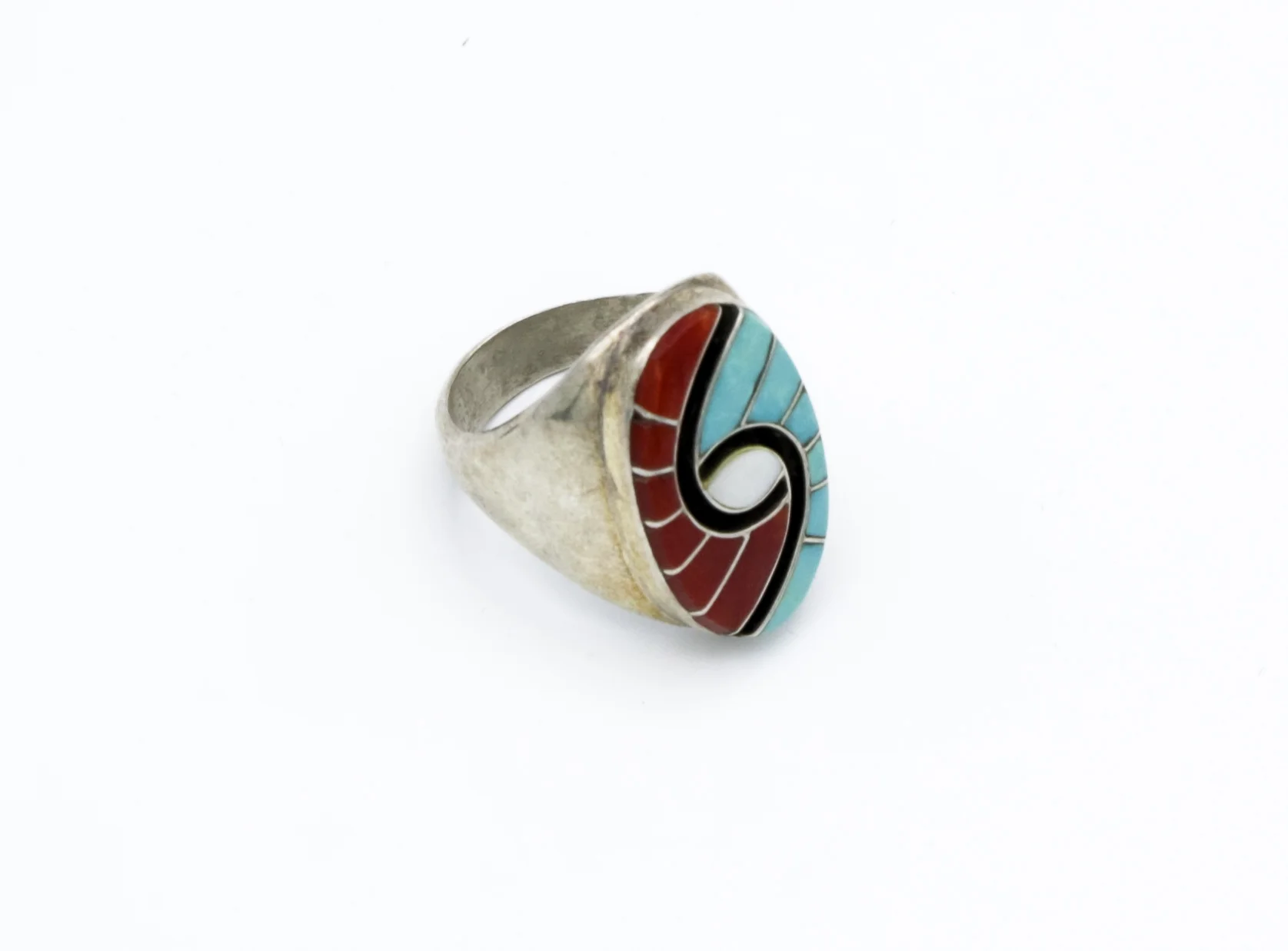 Amy Quandelacy Coral and Turquoise Ring