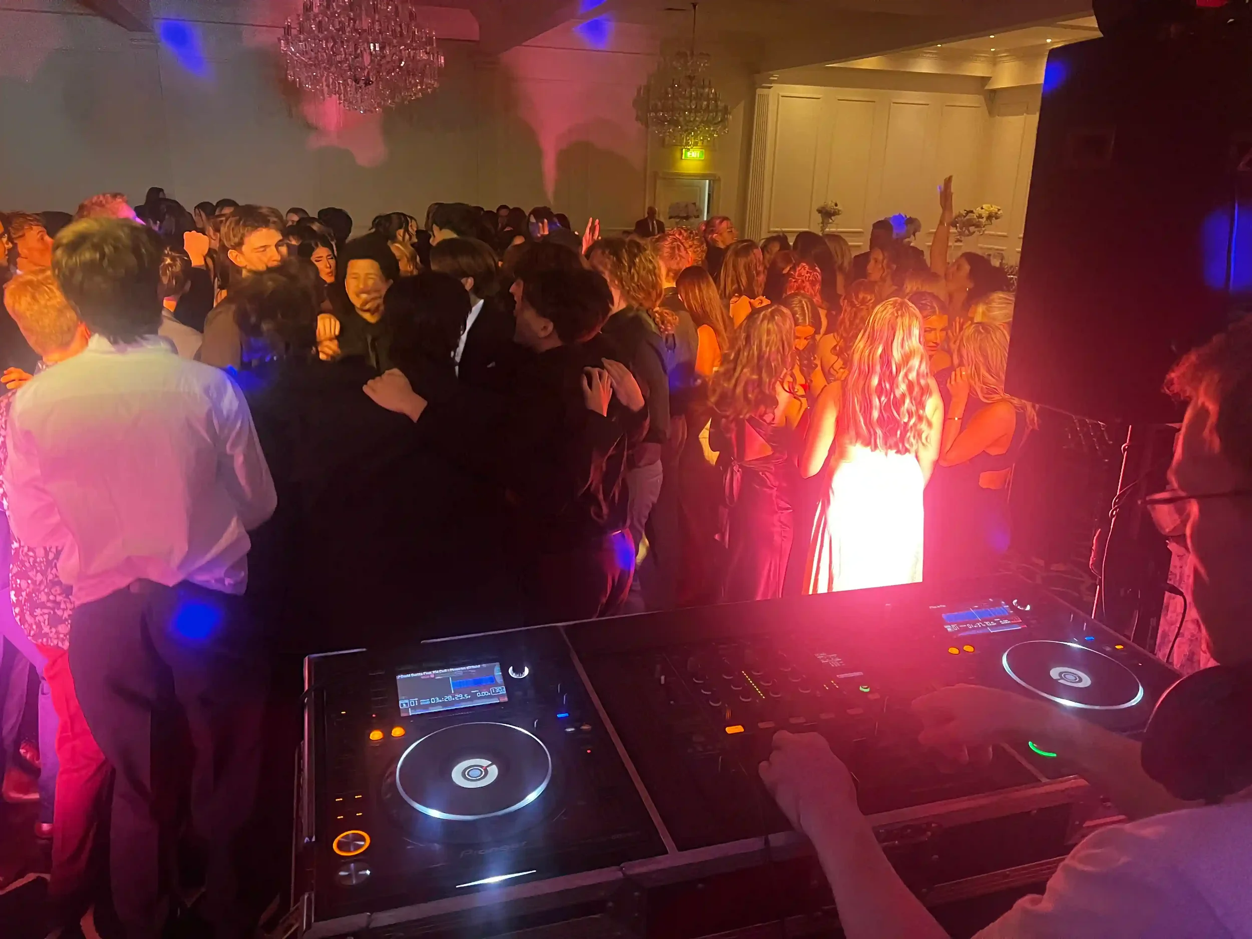 DJ entertaining students at a Melbourne school formal — Pixel Booth DJ hire Doncaster for graduations, parties, and live events.