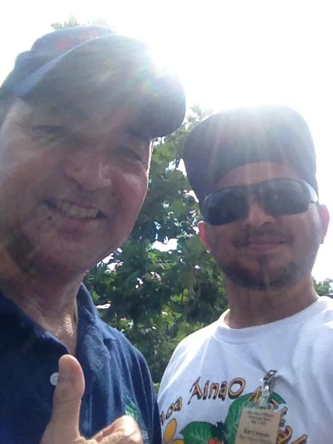 I was able to take a quick photo with Kai, Gigi's son who has returned to the farm and take over what his father had started. 