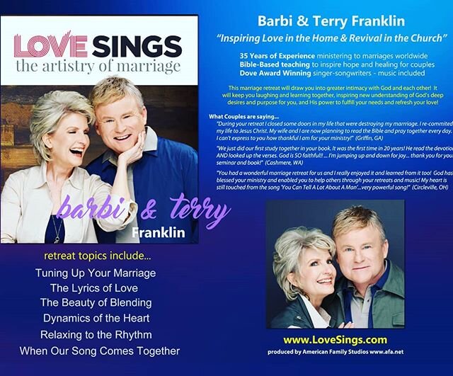 Excited! Nationwide promotions begin for our new marriage retreat tomorrow! #LoveSings