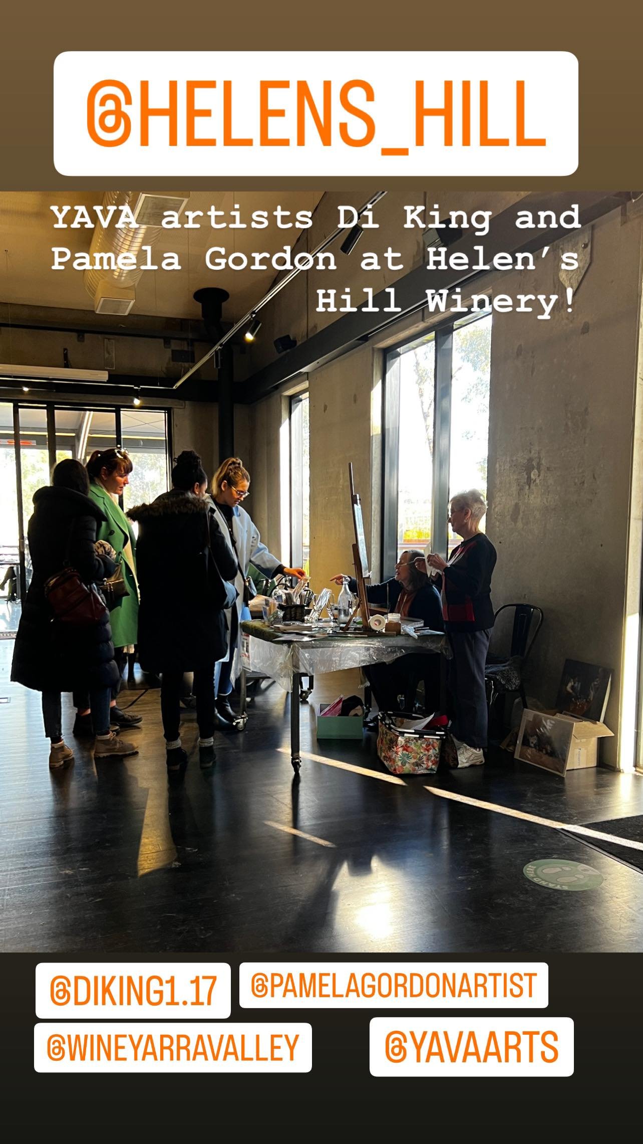Insta Story - Di King and PAmela Gordon chatting with visitors at Helen's Hill