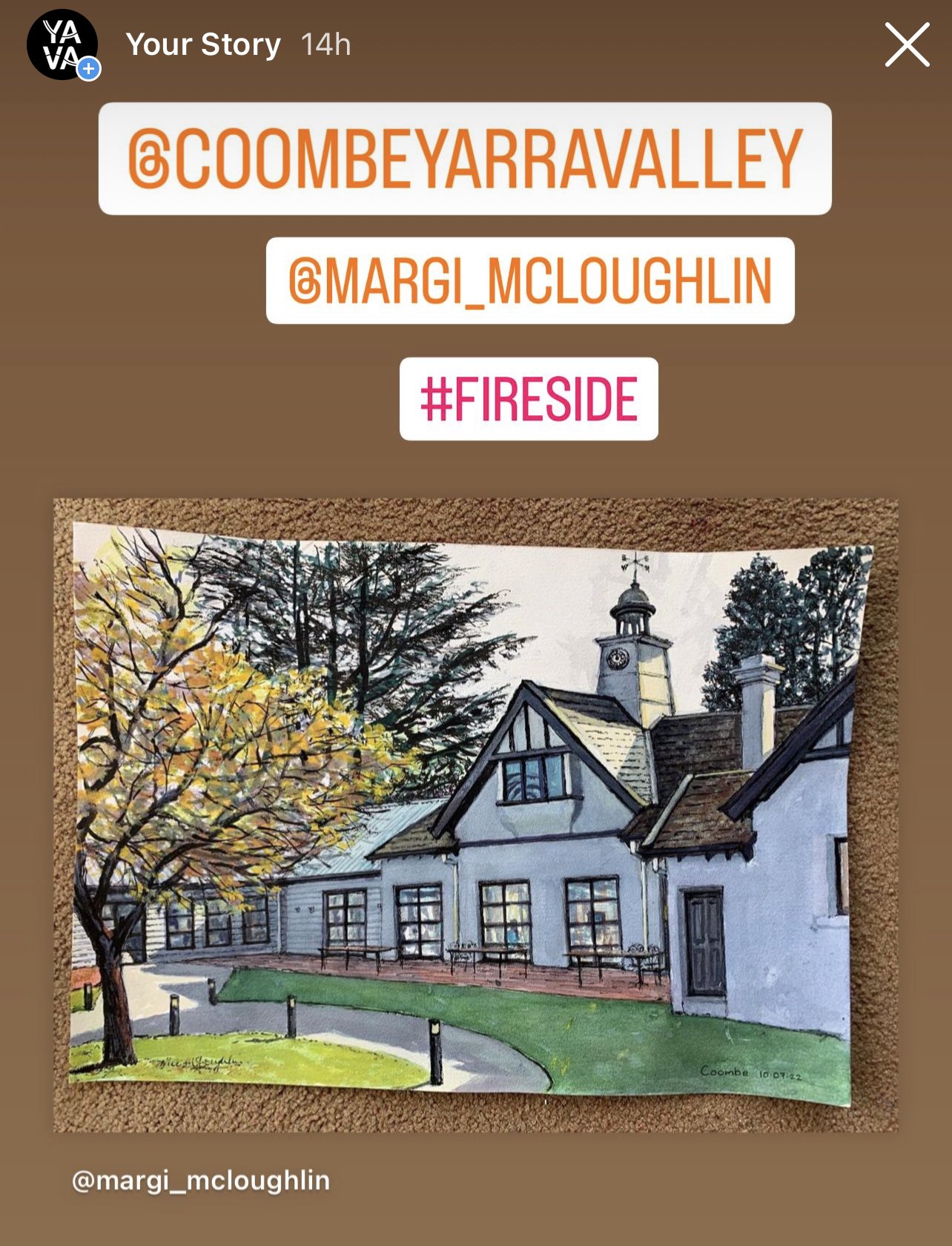 A little Insta story - Margaret McLoughlin's finished painting of Coombe