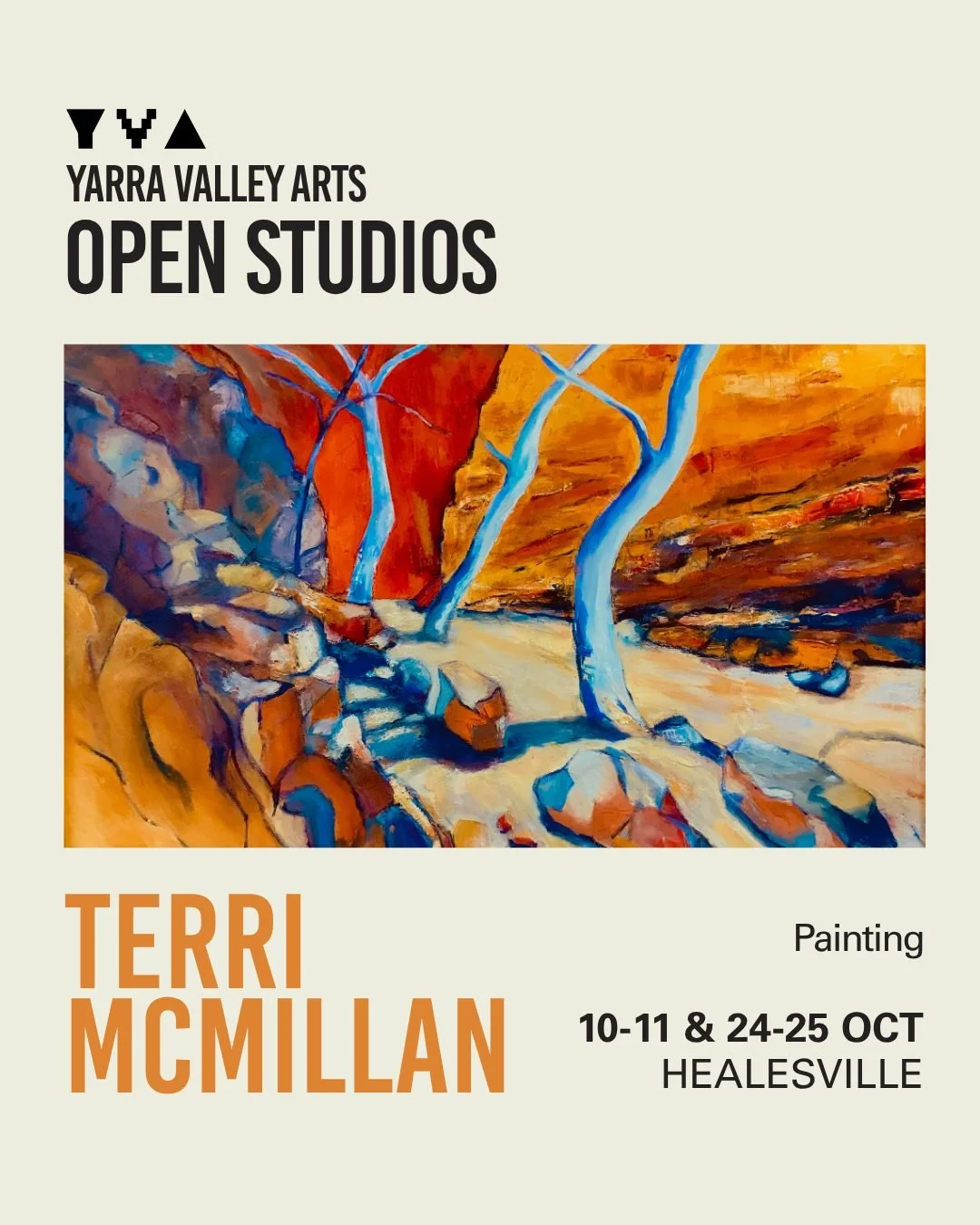 OPEN STUDIOS ARTIST SPOTLIGHT: TERRI MCMILLAN

Terri works mostly in oils, using colour to reference the 'beingness' of Australia's natural landforms, evoking the terrain's ancient, immortal quality as sentinel to its own story. Her practice has draw