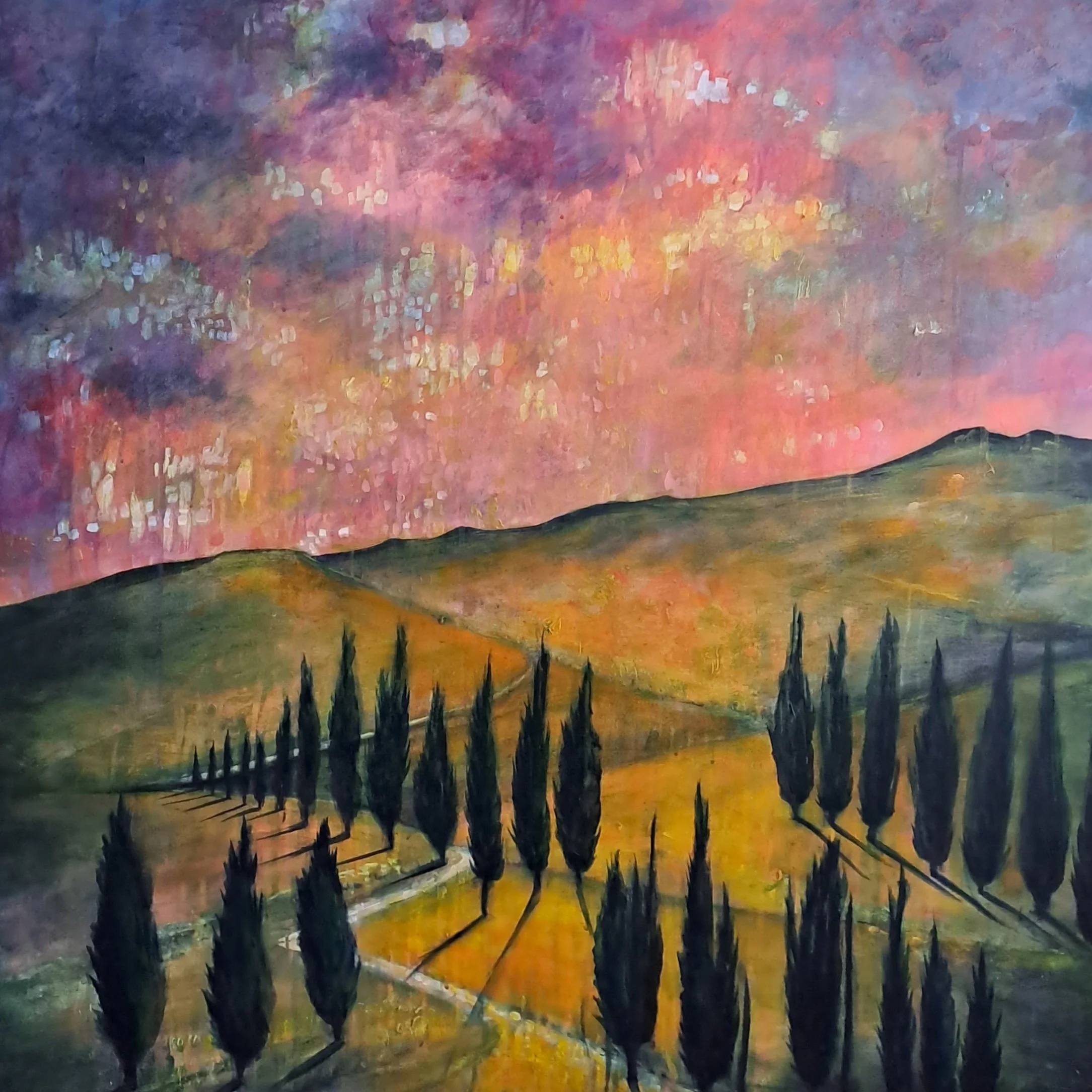Amanda Ruck, Path of Light, Framed, 95x95cm, acrylic on canvas, $2100.jpg