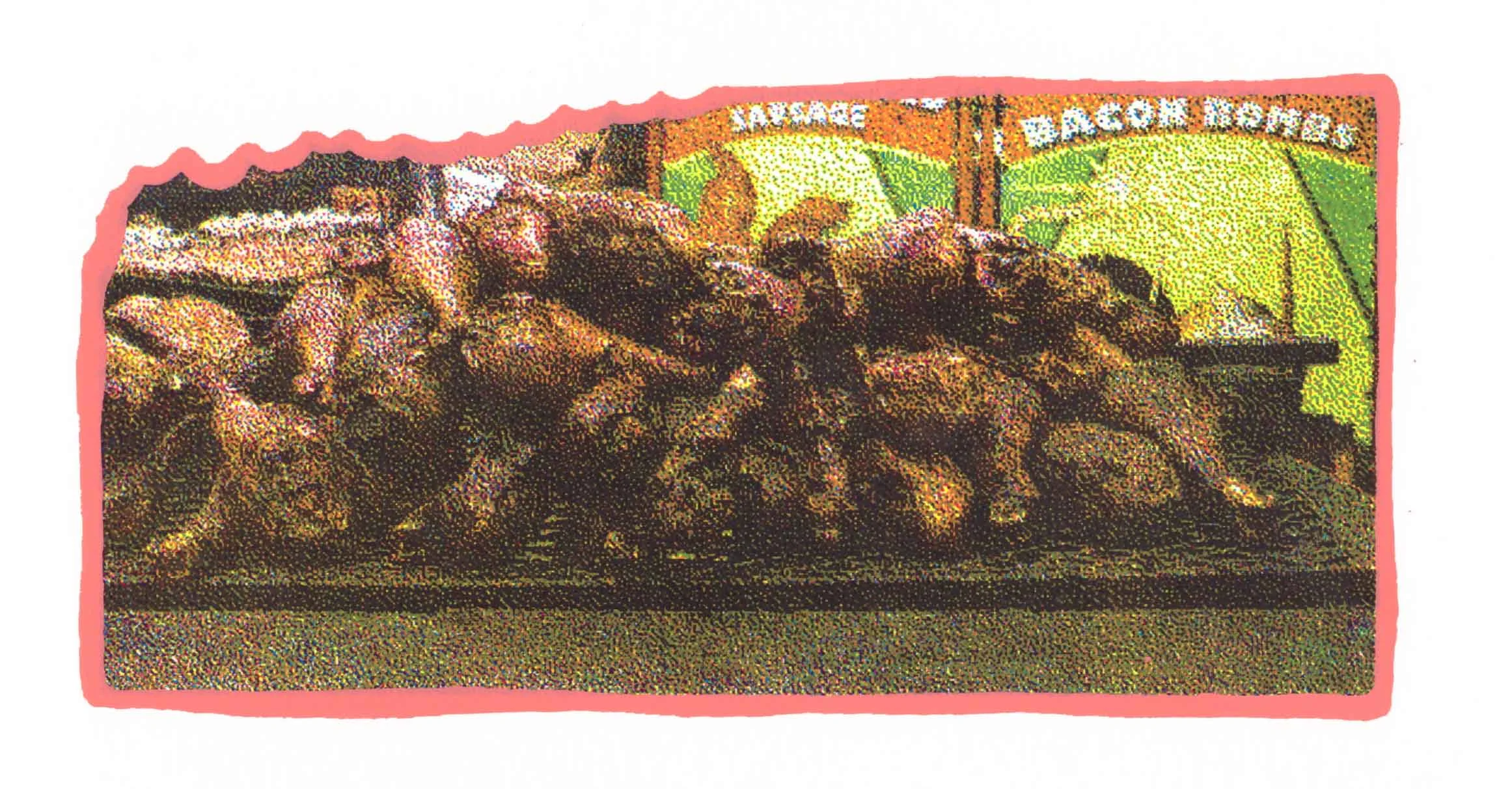 Wobble Gobble. CMYK Screenprint. 5 x 8” 2016