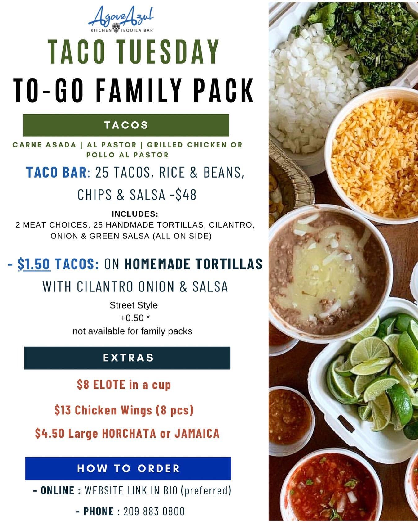 TACO BAR AT HOME 🔥🌮🏡 PLACE YOUR ORDER IN ADVANCE!! Only Available on TUESDAYS☀️🥵🚗