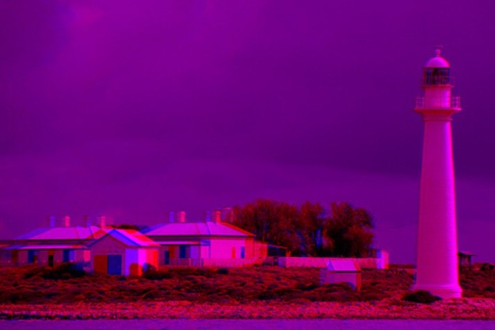 Temporal base; Point Lowly lighthouse where once a year we will eat, sleep and congregate around the campfire under the orange glow of the sweeping lighthouse beacon. image by Lichen Kelp