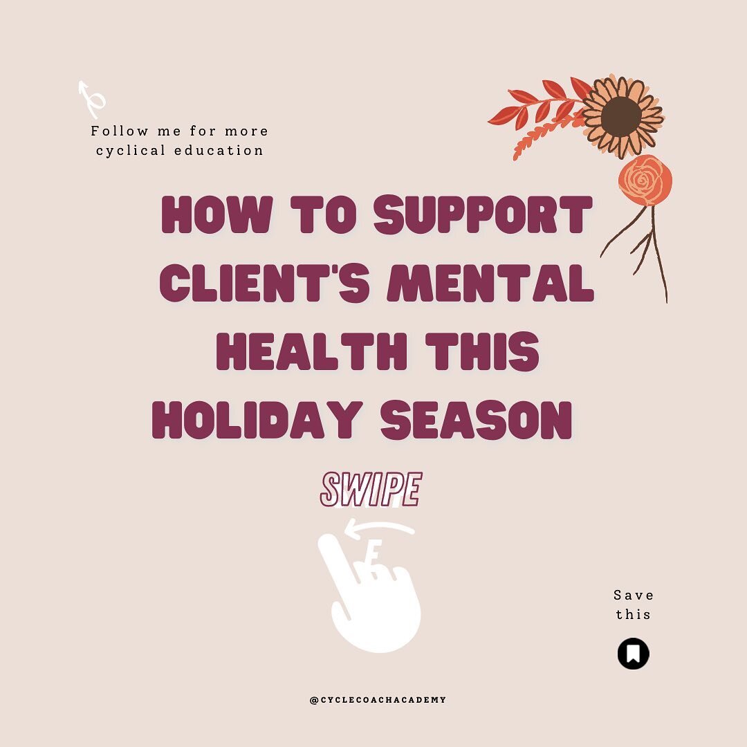 How are you supporting client&rsquo;s mental health this holiday season? COMMENT BELOW ⬇️