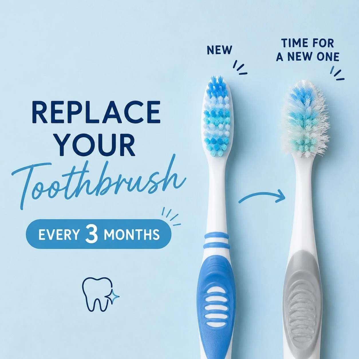 Your toothbrush works hard for you every day 🪥✨
But if it&rsquo;s been longer than 3 months&hellip; it might be time for a replacement 👀

Worn bristles don&rsquo;t clean as effectively and can be rough on your gums over time. A fresh toothbrush hel