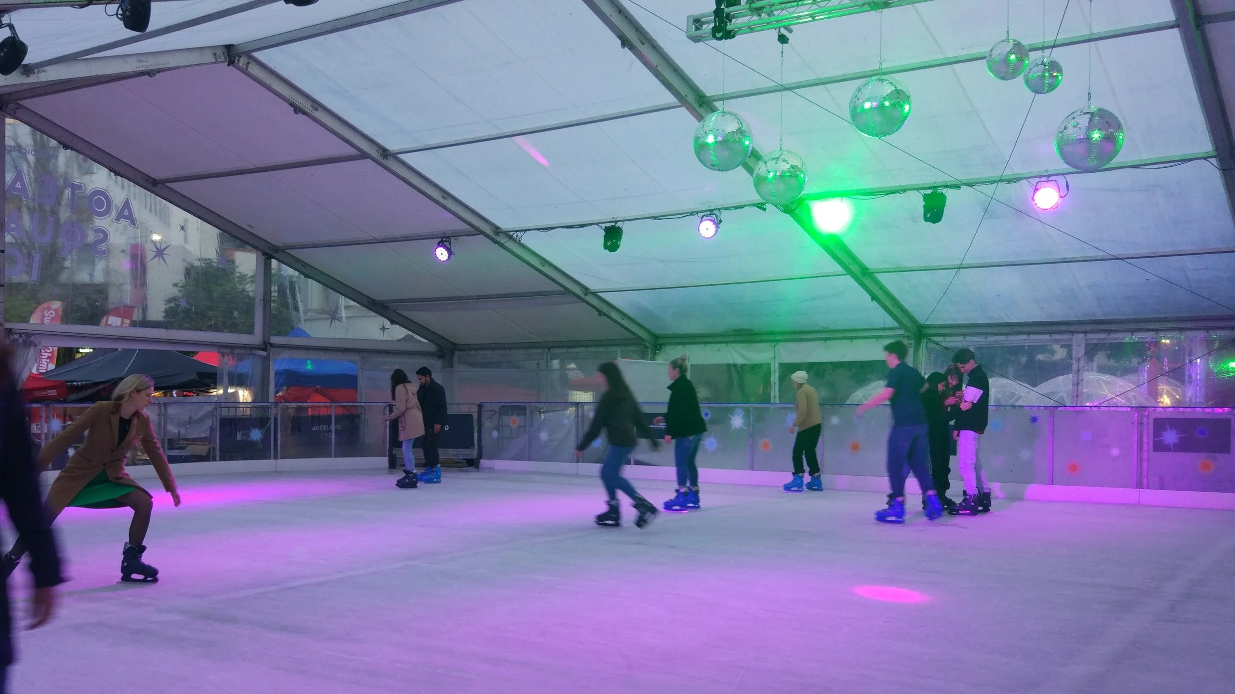 The temporary ice rink on aotea Square in AUckland