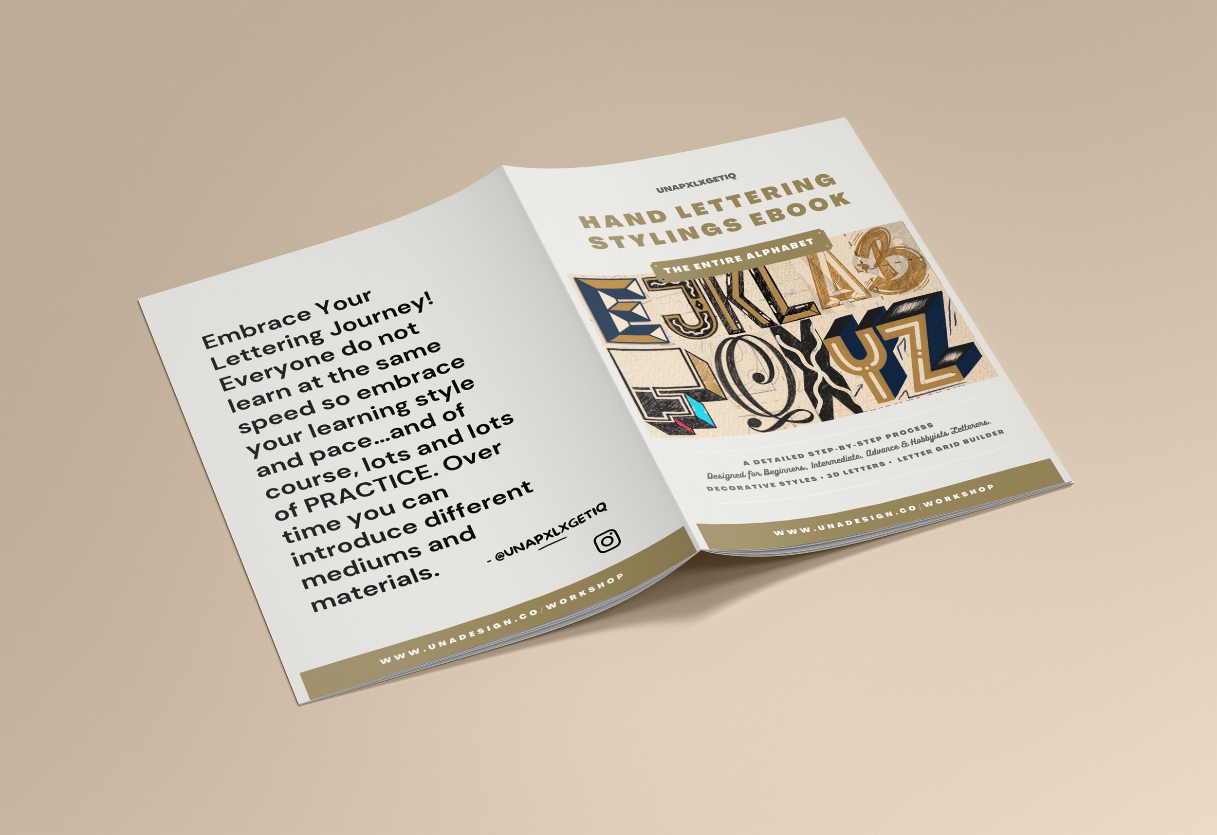 Hand Lettering Decorative Stylings eBook — UNA Design Co