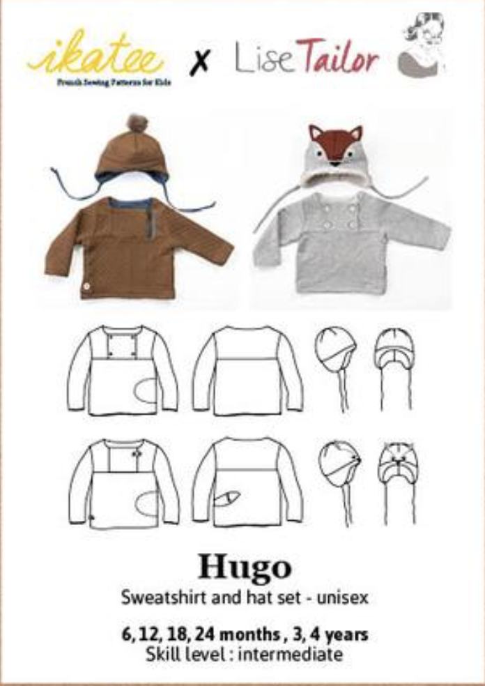 HUGO PATTERN 6M-24M, 3-4 YRS