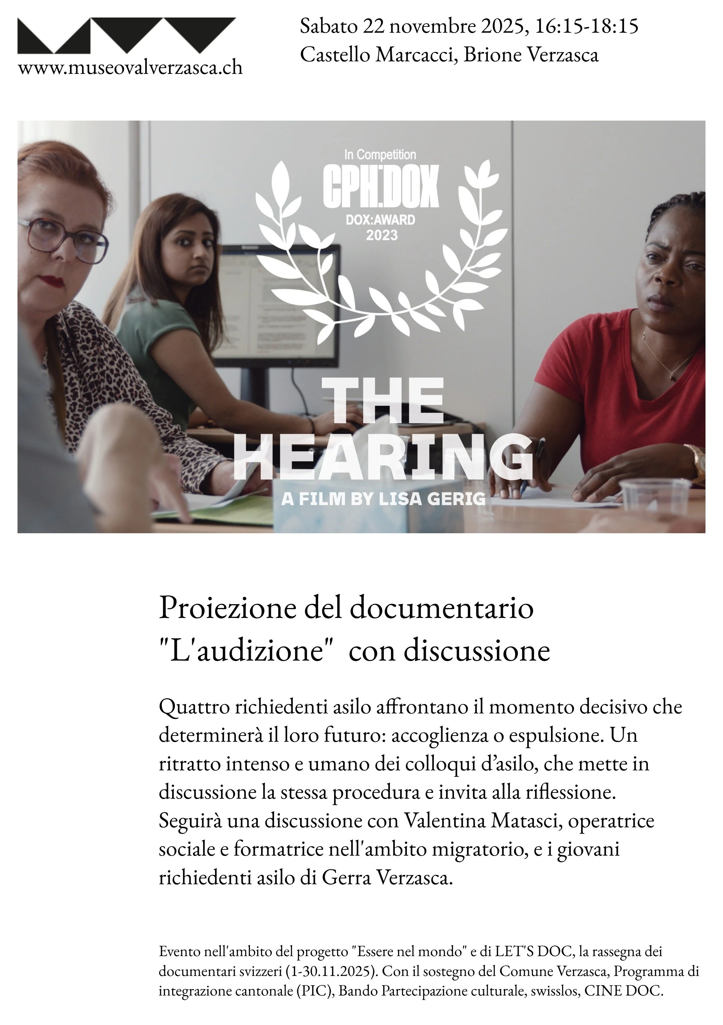 22.11.2025, 16:15 - PROIEZIONE DOCUMENTARIO "L'AUDIZIONE"