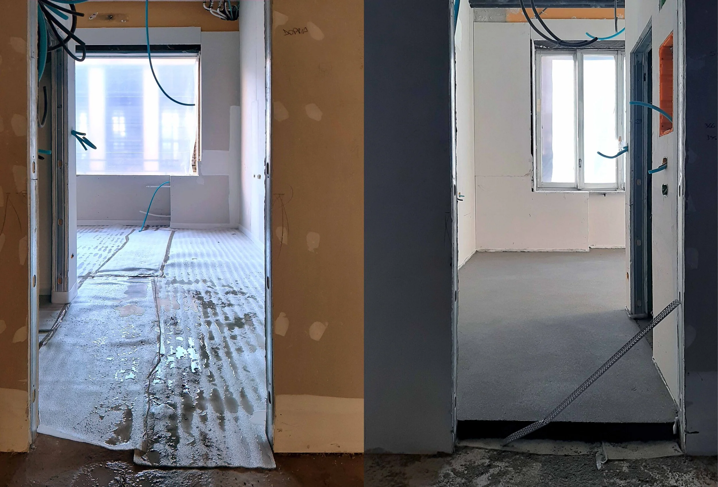 Collegio Einaudi - Realizzazione di sottofondi con membrana fonoassorbente.