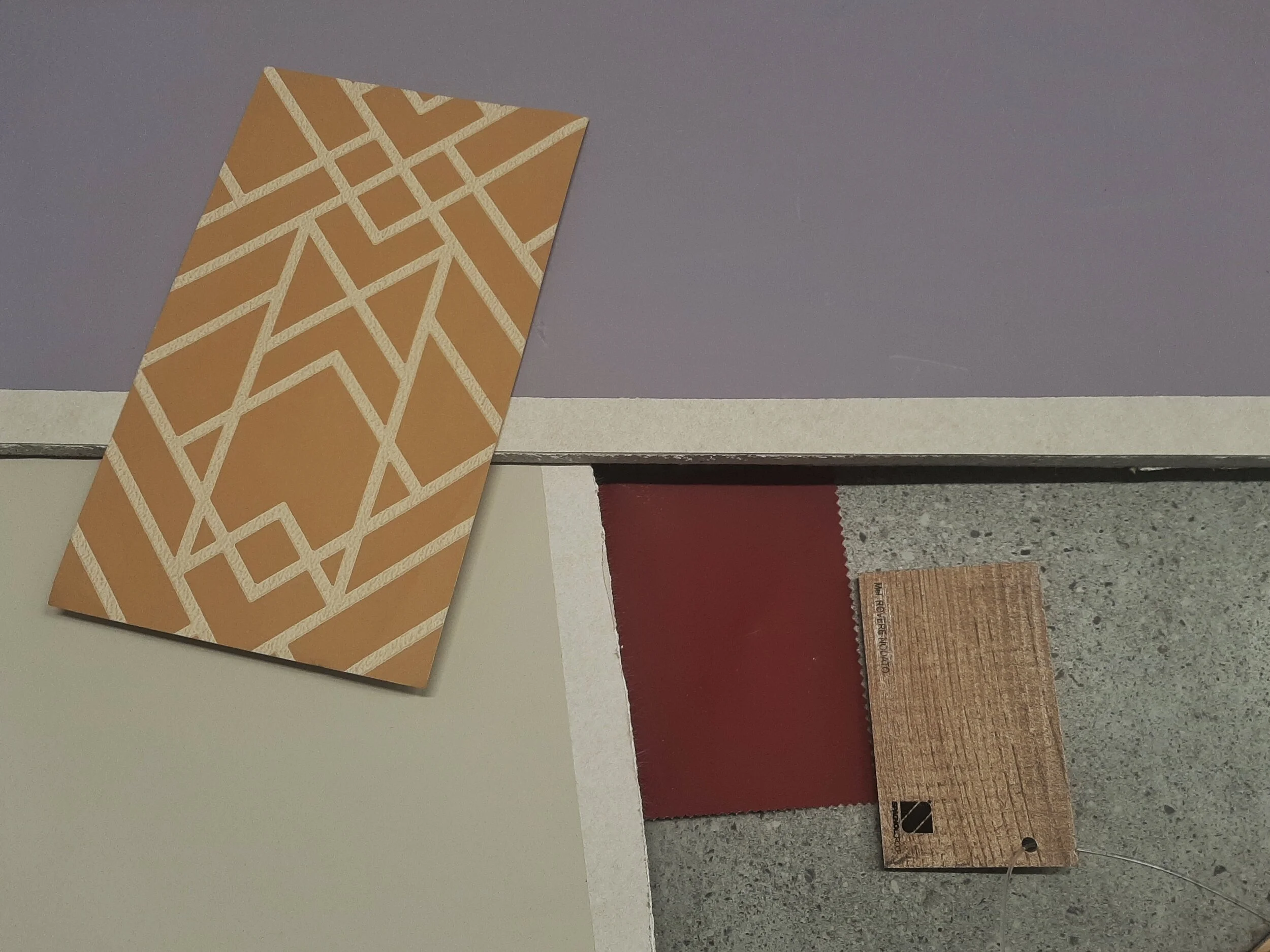 Collegio Einaudi - Campionature per finiture parti comuni.