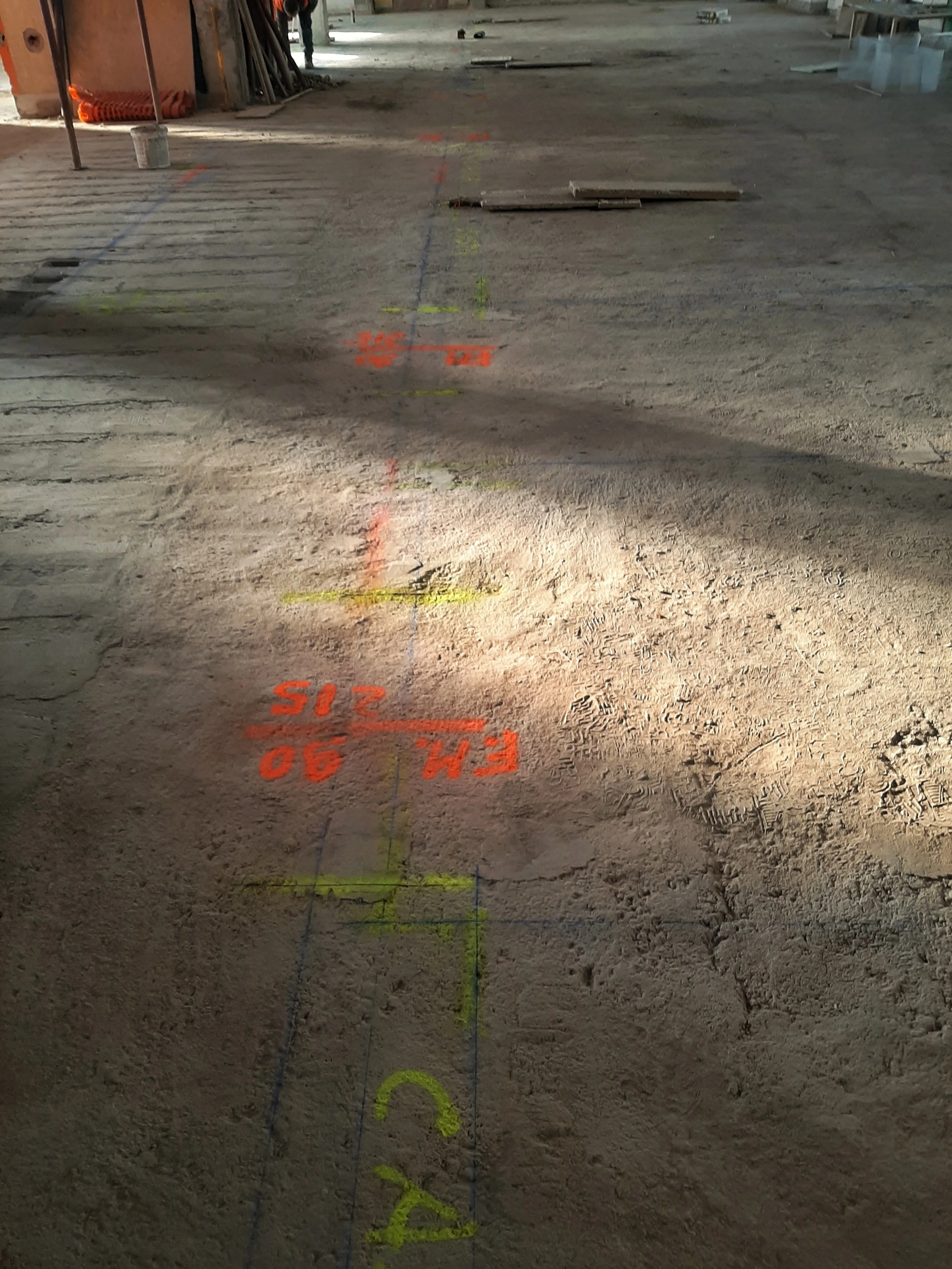 Collegio Einaudi, sezione Mole - Tracciamento muri piano secondo.