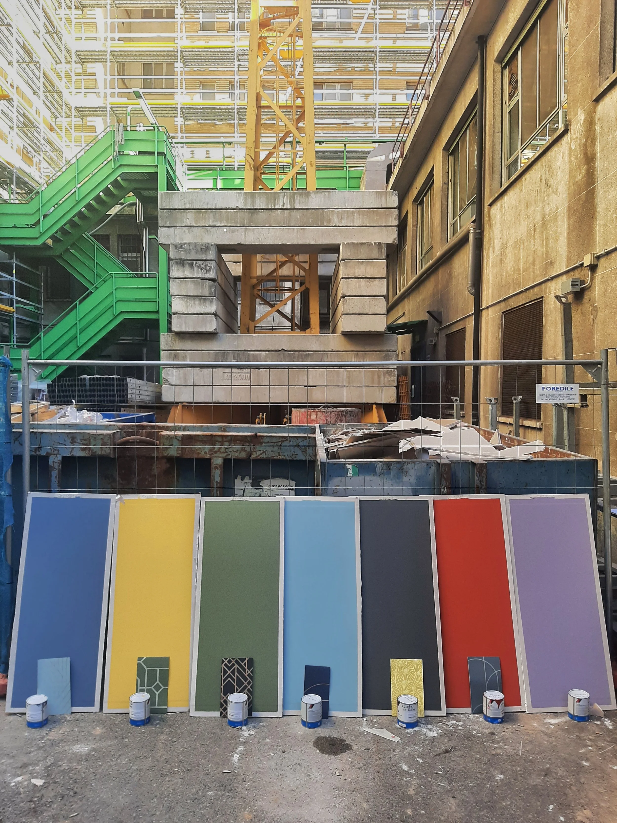 Collegio Einaudi, sezione Mole - Campionature colori e carte da parati.