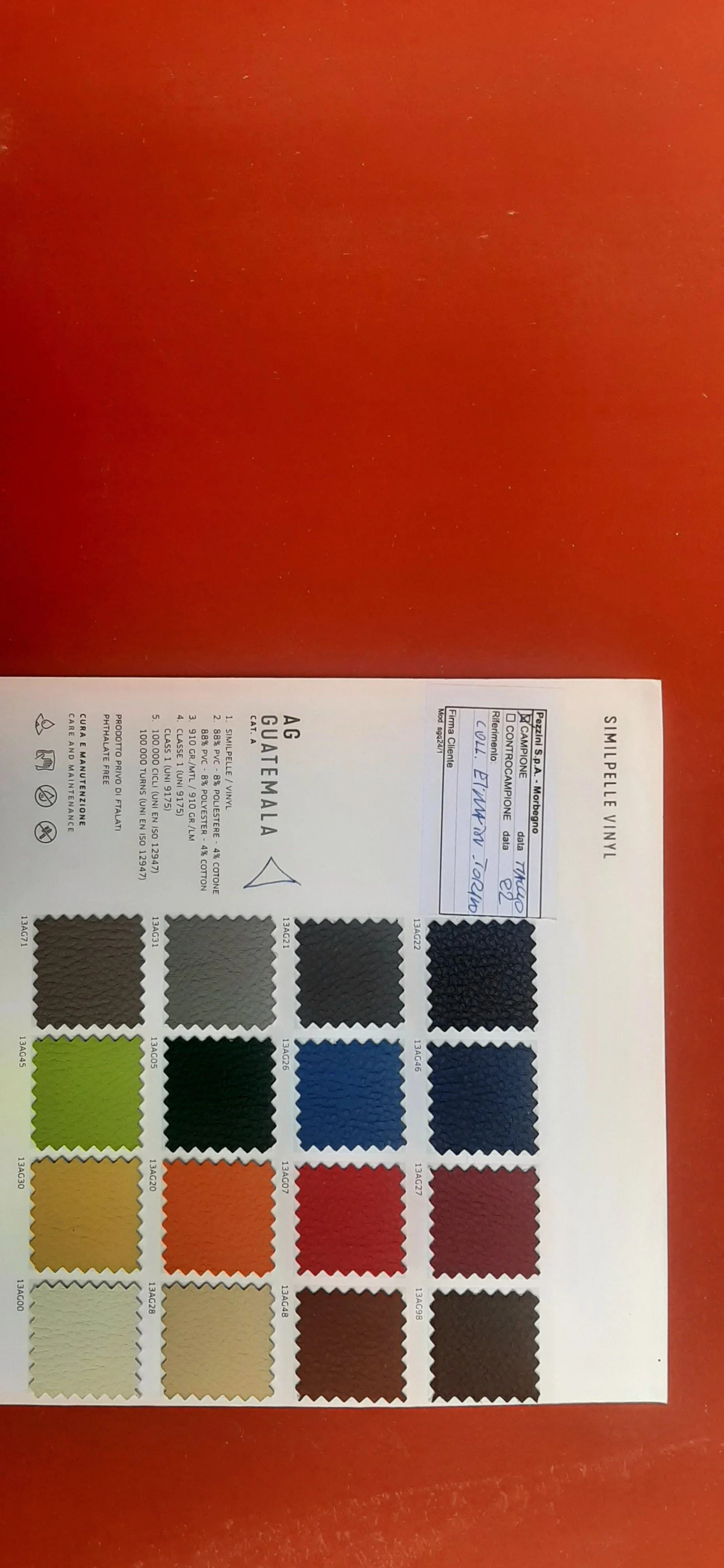 Collegio Einaudi, sezione Mole - Scelta del colore degli imbottiti.