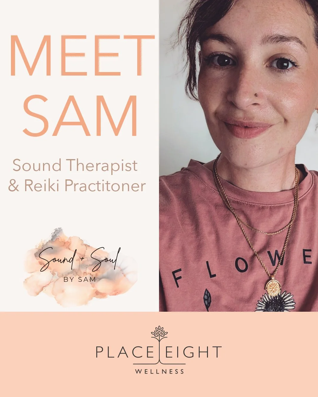 ✨ Meet Sam, founder of Sound + Soul by Sam offering sound therapy sessions at Place Eight Wellness &mdash; next one tomorrow at 5:00pm.

💗Sam is a Sound Therapist and Reiki Level 2 Practitioner with a passion for wellbeing and creating moments of ca