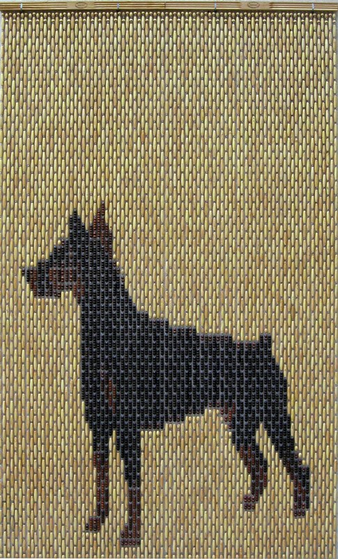 • “Doberman” Black and Chocolate, Natural boxwood background