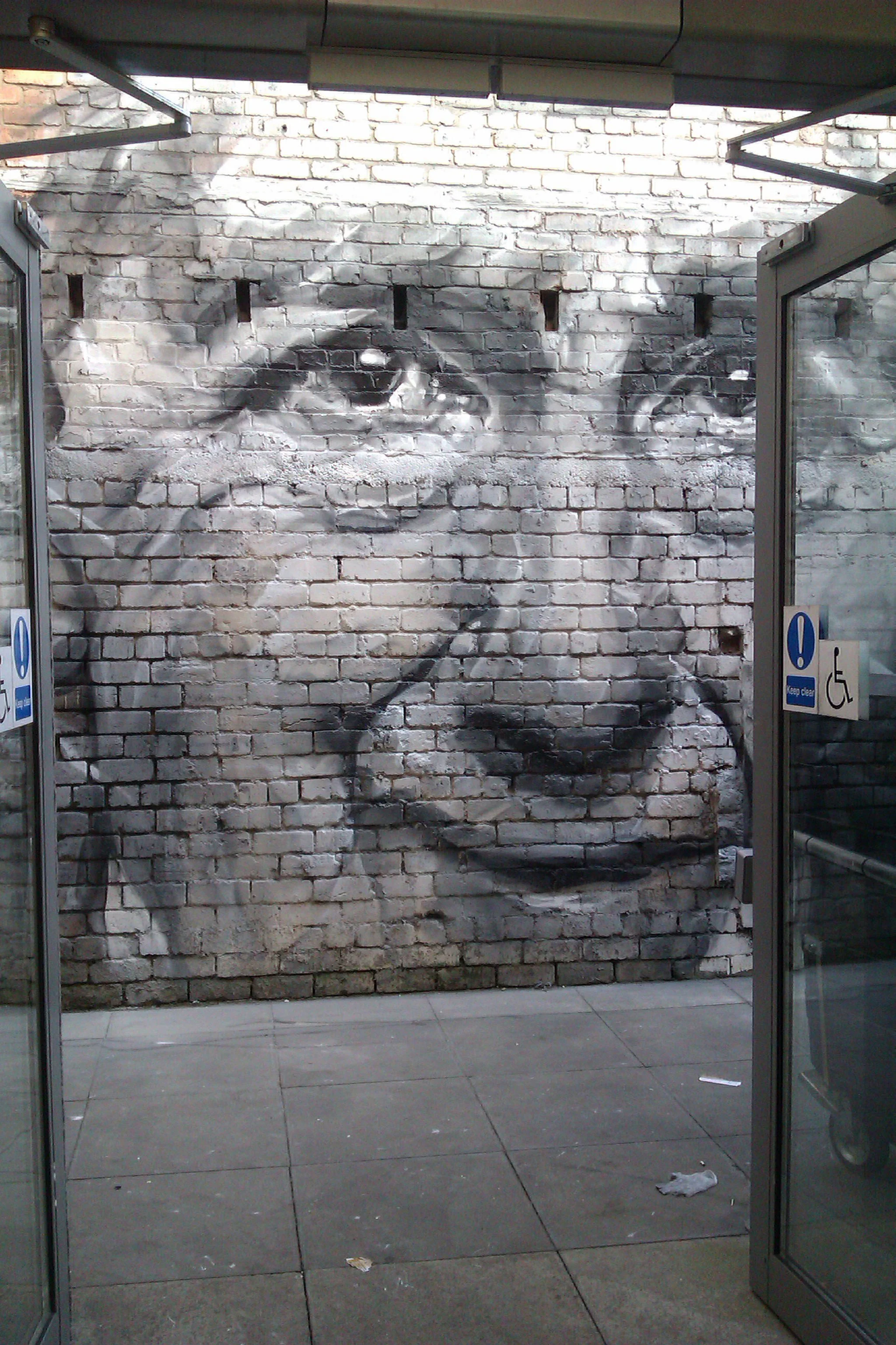 Guido van Helten at Out of the Blue Drill Hall, depicting one of the last survivors of the Gretna Rail Disaster of 1915
