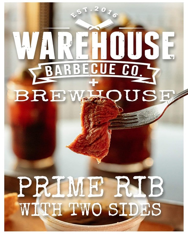 IT'S PRIME RIB NIGHT!!

12oz or 16oz? The choice is yours! (but let's be real, 16oz or bust!)
Either way, you get TWO delicious sides!

#WarehouseCue #bbq #barbecue #smoked #tgif #limitedtime #fridayspecial #fridaynightbites #iowaeats #foodie #nomnom