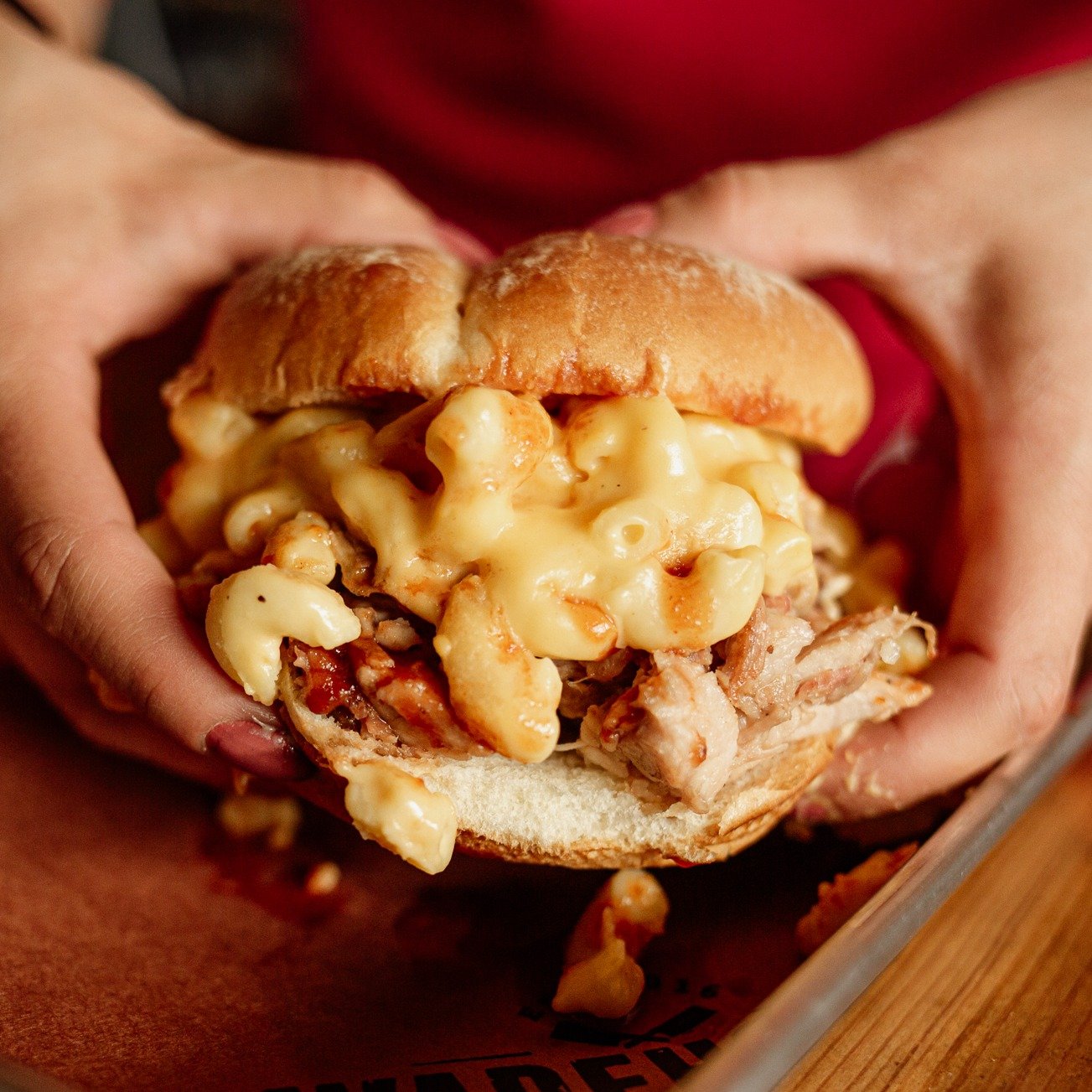 Here, we don't dress-to-impress, we dress to make a mess!

And you're bound to make a mess with our signature sandwich, the Cheesy Sanchez! Or take your chances with our Saturday Special: 'Cue Rite and Fries!

And guess what? It's also SATURDAY, aka 