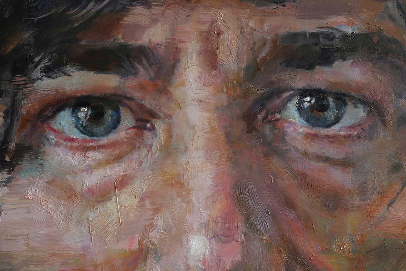 I wasn’t satisfied with my first paintings of Neil because I thought he needed his beard to feature, which had been banished for baby cuddles with his young son. Neil is an obliging gentleman, so he very generously grew a beard for artistic purposes and sat for me again once it had been adequately cultivated. I think it lends him a certain writerly gravitas…