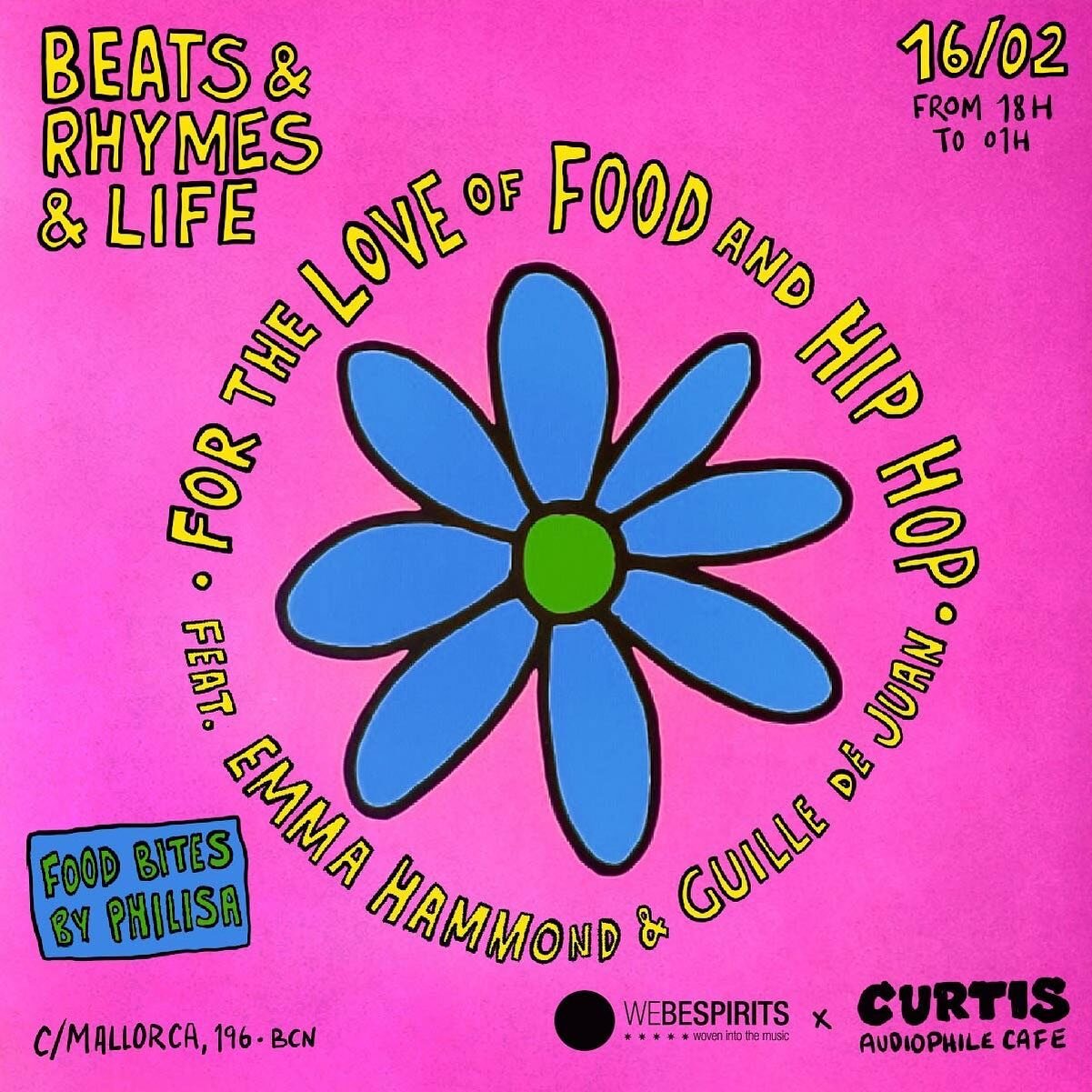 ✨This Thursday, 16th of February, come to @curtisaudiocafe for beats, rhymes &amp; FOOD! ✨For the Love of Food &amp; Hip Hop returns. @webespirits and @thembe____ will be taking over for the night. Beats all nite but food is first come, first serve. 