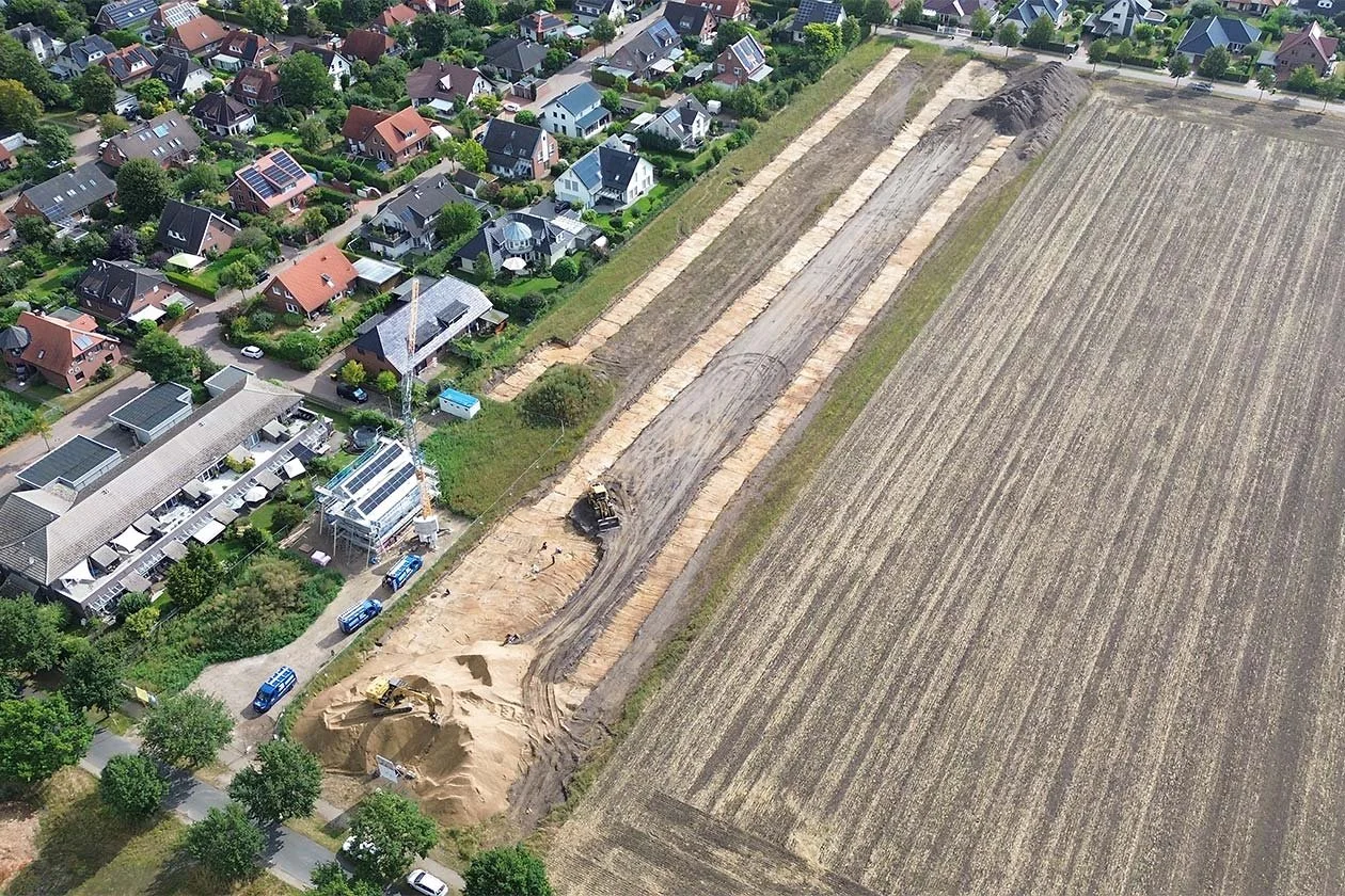  Durch versetzte Baukörper und unterschiedliche Gebäudetypen entsteht ein abwechslungsreiches, zugleich zusammenhängendes Quartier.  