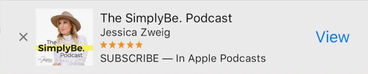 The SimplyBe. Podcast App Banner Example