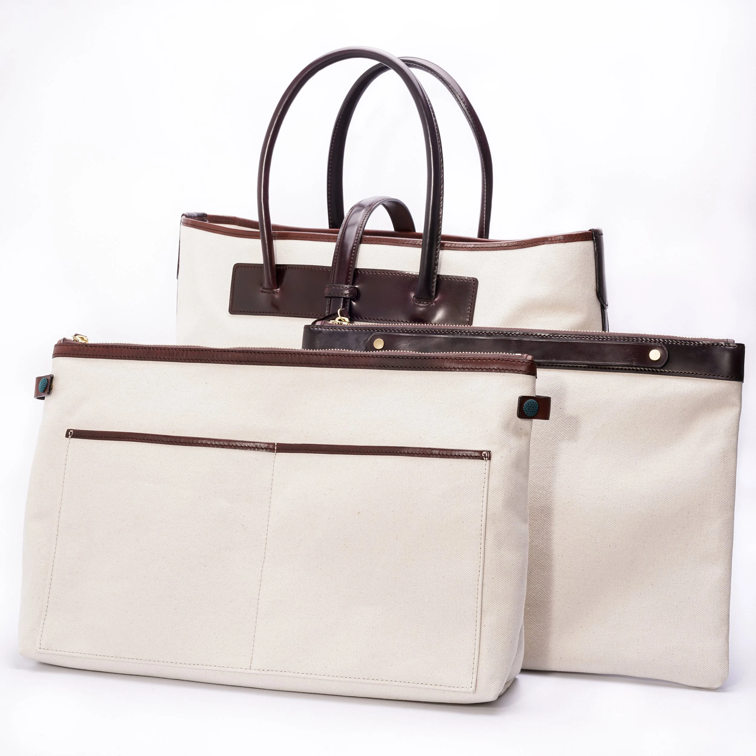 Kunei BOAT Large Tote Kurashiki Canvas Horween Shell Cordovan Inner Bags