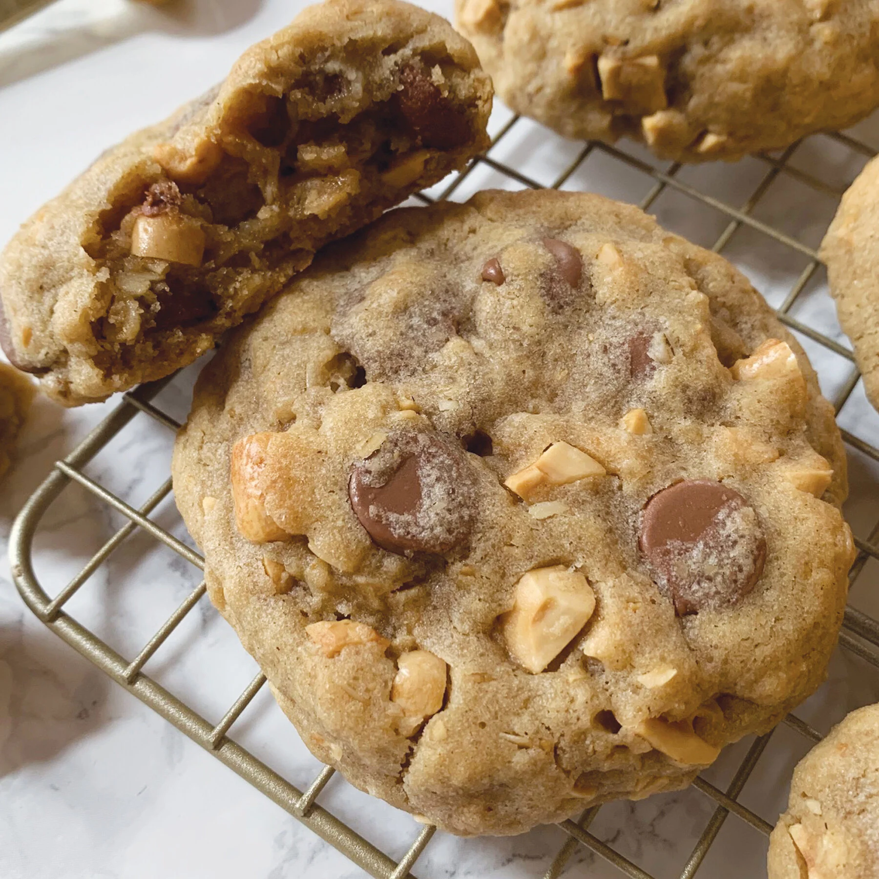Oatmeal Milk Chocolate Chip Cookies w/salted peanuts