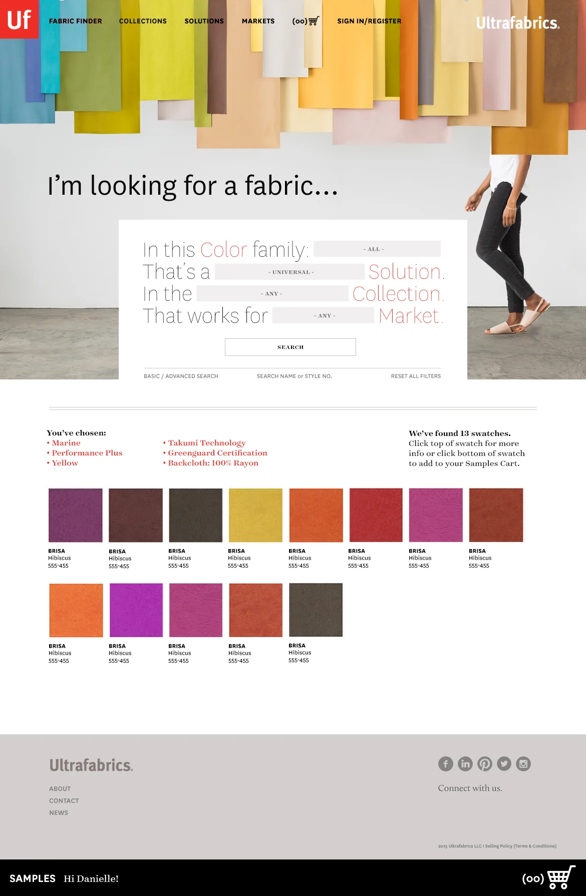 Website - Fabric Finder / Search Page