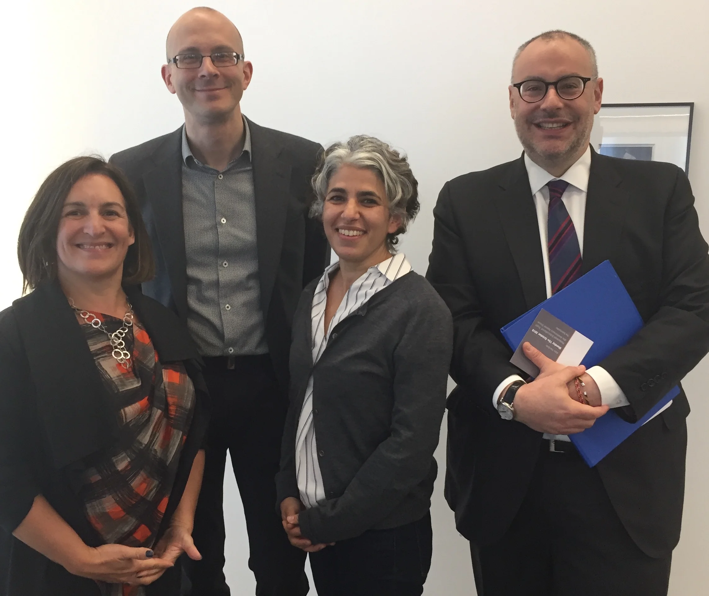  From left  Caroline Marcus, Tim Harford, Tali Krikler, James Libson (Head of Mishcon Private)  